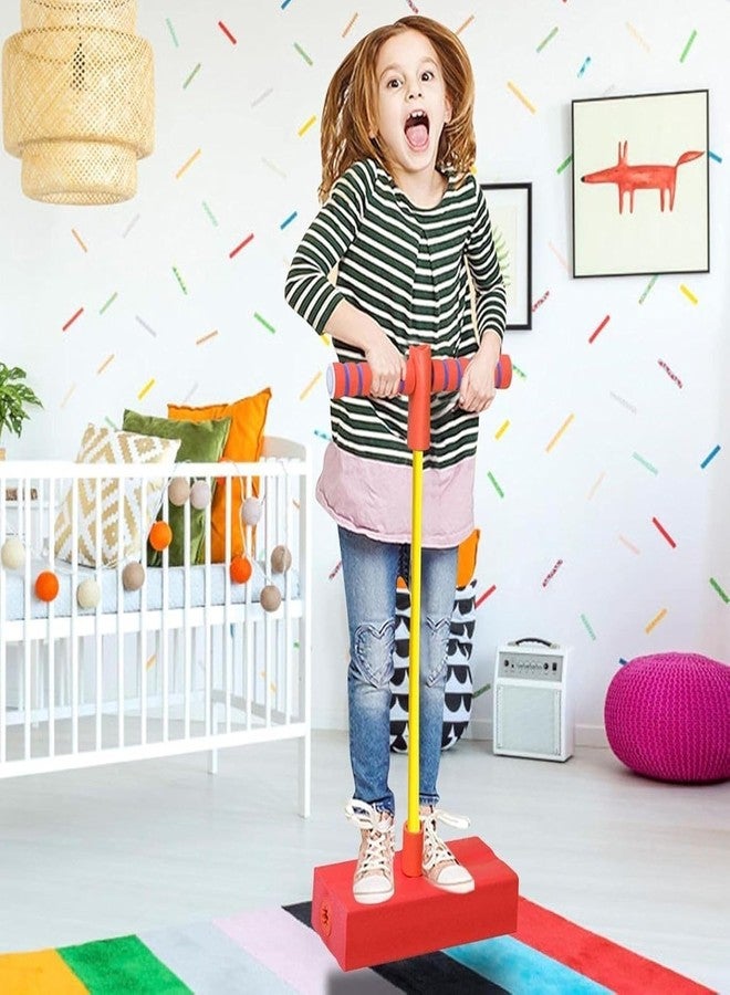 TECH LOGO ELECTRONICS Help Children Grow Bigger Kids Pogo Jumper Fun and Safe Pogo Stick for Toddlers, Durable Foam Bungee Jumping Stick Makes Squeaky Sounds Improves Balance, Bouncing Toy (Multi Colour) - Image 5
